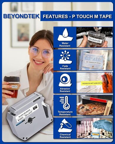 6Pk P Touch M Tape Work with PT-65 PT-70 PT-70BM PT-M95 PTM95 Replace with Brother P Touch M Tape 12mm 0.47 M-K 131 M-K231s 431s 531s 631s 731s for Brother PTouch PT-45 PT-80 PT-90,8m 26.2ft in Saudi Arabia
