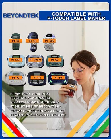 6Pk P Touch M Tape Work with PT-65 PT-70 PT-70BM PT-M95 PTM95 Replace with Brother P Touch M Tape 12mm 0.47 M-K 131 M-K231s 431s 531s 631s 731s for Brother PTouch PT-45 PT-80 PT-90,8m 26.2ft in Saudi Arabia
