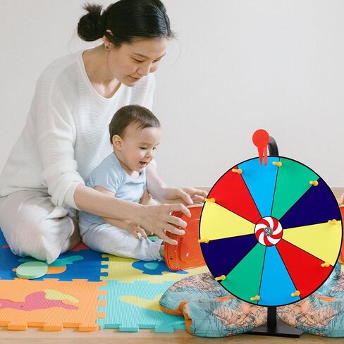 12 inch Spinning Prize Wheel, 10 Slots Tabletop Spinner Heavy Duty Roulette Wheel Spin Wheel of Fortune Games for Spin to Win with Dry Erase & Marker Pen for Carnivals, Trade Shows, Party in Saudi Arabia