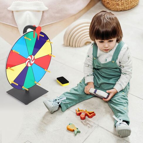 12 inch Spinning Prize Wheel, 10 Slots Tabletop Spinner Heavy Duty Roulette Wheel Spin Wheel of Fortune Games for Spin to Win with Dry Erase & Marker Pen for Carnivals, Trade Shows, Party in Saudi Arabia