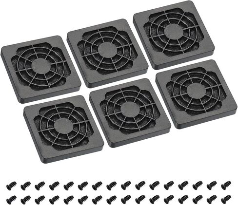 PATIKIL 50mm Cooling Fan Filter with Screw, 2 Pack ABS Ventilator Grill Protector Guard for Fan Protective Cover DIY, Black in Saudi Arabia