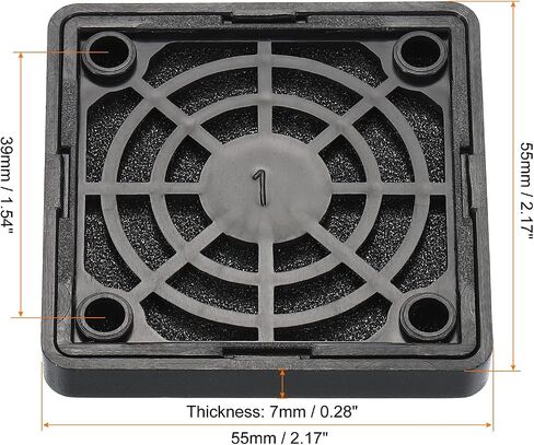 PATIKIL 50mm Cooling Fan Filter with Screw, 2 Pack ABS Ventilator Grill Protector Guard for Fan Protective Cover DIY, Black in Saudi Arabia