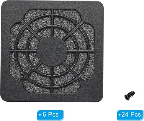 PATIKIL 50mm Cooling Fan Filter with Screw, 2 Pack ABS Ventilator Grill Protector Guard for Fan Protective Cover DIY, Black in Saudi Arabia