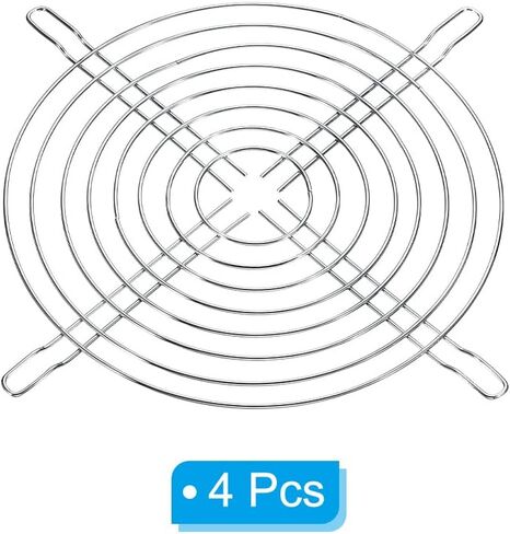 PATIKIL 200mm Fan Finger Grill، 2 Pack Metal Grill Protector Guard لغطاء حماية مروحة 200X200mm DIY، فضي in Kuwait