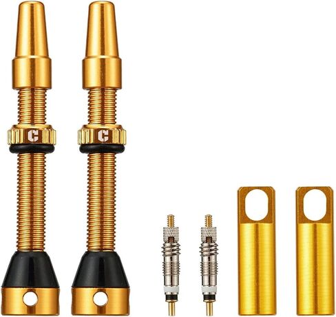 Corki Cycles Tubeless Presta Valve Stem 40 44 55 60 80 100mm with 2PCS Valve Core and 2PCS Remover Tool (Black Red Gold Rainbow) in Saudi Arabia
