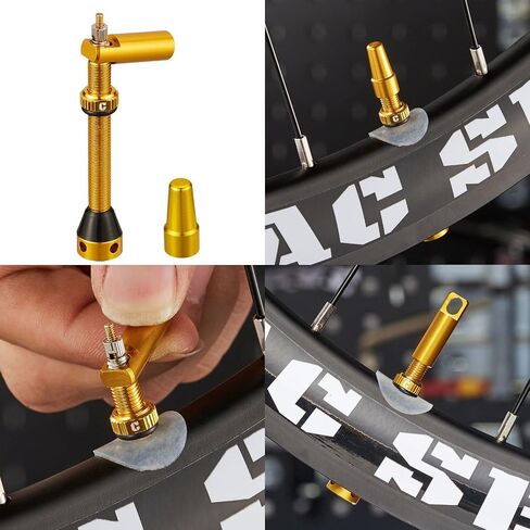 Corki Cycles Tubeless Presta Valve Stem 40 44 55 60 80 100mm with 2PCS Valve Core and 2PCS Remover Tool (Black Red Gold Rainbow) in Saudi Arabia