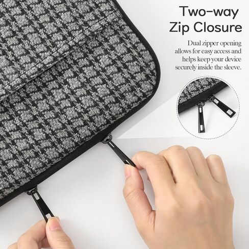 حقيبة حمل لجهاز iPad 9/8/7th Gen 10.2، iPad Pro 11 M2 2022، iPad Air 5/4th 10.9، iPad 10th Gen 10.9، Galaxy Tab A8/S9/S8/S9 FE، حقيبة حماية من التويد مقاس 9-11 بوصة ، أسود اللون الرمادي in Kuwait