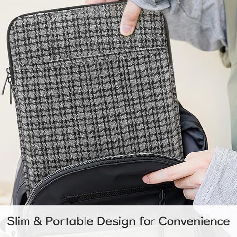 حقيبة حمل لجهاز iPad 9/8/7th Gen 10.2، iPad Pro 11 M2 2022، iPad Air 5/4th 10.9، iPad 10th Gen 10.9، Galaxy Tab A8/S9/S8/S9 FE، حقيبة حماية من التويد مقاس 9-11 بوصة ، أسود اللون الرمادي in Kuwait