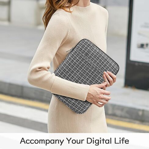 حقيبة حمل لجهاز iPad 9/8/7th Gen 10.2، iPad Pro 11 M2 2022، iPad Air 5/4th 10.9، iPad 10th Gen 10.9، Galaxy Tab A8/S9/S8/S9 FE، حقيبة حماية من التويد مقاس 9-11 بوصة ، أسود اللون الرمادي in Kuwait