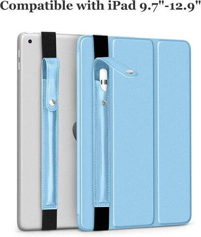 حافظة أقلام DTTO لأقلام Apple Pencil Pro الجديدة، وApple Pencil الجيل الأول/الثاني وقلم Apple (USB-C)، وحقيبة أقلام iPad من جلد البولي يوريثان مع شريط مطاطي قابل للفصل متصل بجهاز iPad، أزرق داكن in Kuwait