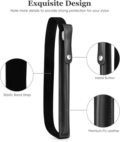 DTTO Pencil Case for New Apple Pencil Pro, Apple Pencil 1st/2nd Generation & Apple Pencil (USB-C), PU Leather iPad Pencil Sleeve Pouch with Detachable Elastic Band attach to iPad, Rose Gold in Saudi Arabia