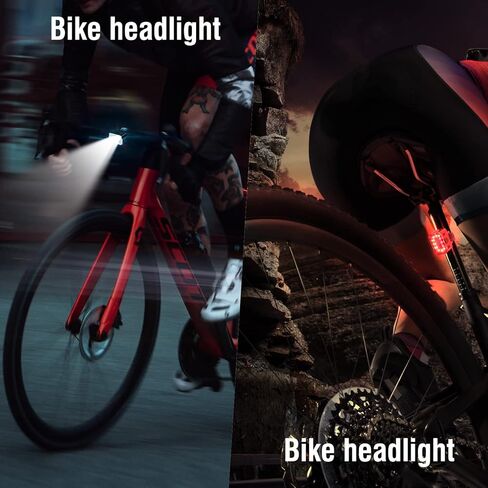 BORUIT Bike Light Set USB Rechargeable Super Bright LED Bicycle Lights Front and Back 5/6 Light Modes IPX6 Waterproof 650mah Lithium Battery Easy to Install for Men Women Road(2 Cables & Straps) in Kuwait