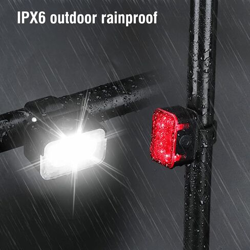 BORUIT Bike Light Set USB Rechargeable Super Bright LED Bicycle Lights Front and Back 5/6 Light Modes IPX6 Waterproof 650mah Lithium Battery Easy to Install for Men Women Road(2 Cables & Straps) in Kuwait