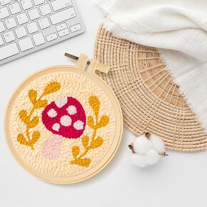 Bopusail Mushroom DIY Punch Edele Kits للمبتدئين اللطيفان النمط الكاريكاتير النمط مع تطريز مع طفار إبرة المبتدئ
