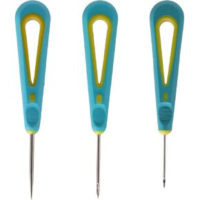 3pcs Punch Needle Wick for Candle Making, 3 Design Punch Needle Candle Wick Tool with Comfortable Handle DIY Craft Supplies for Beginners Handcraft Class