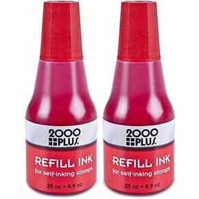 2000 PLUS Ink Refill for Self-Inking Stamps and Stamp Pads, Red, 0.9oz (032960) - 2 Pack