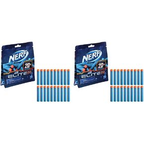 NERF ELITE 2.0 20-DART BACK ، 20 NERF ELITE 2.0 FOAM SARTS ، متوافقة مع جميع Blasters NERF التي تستخدم السهام النخبة ، الأطفال يقومون بتخزين الأشياء (حزمة 2)