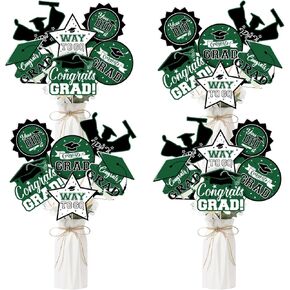 24Pcs Graduation Party Decorations Class of 2025, Graduation Centerpieces for Tables, 2025 Congrats Grad Party Centerpiece Stick Table Toppers for Graduation Party Supplies (Blue)