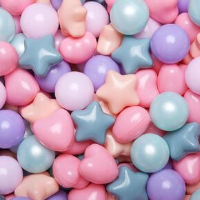 ريالهها نجم الكرة تحفر أشكال الكرات للأطفال الصغار ، 100pcs كرات النجوم البلاستيكية للأطفال تلعب الكرات للسباحة ، شريحة ، هدية للبنين للبنين (اللون الأزرق الوردي)