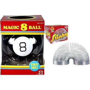 Magic 8 Ball Kids Toy, Retro Themed Novelty Fortune Teller, Ask a Question and Turn Over & The Original Slinky Walking Spring Toy, Basket Stuffers, Metal Slinky, Fidget Toys, Party Favors and Gifts