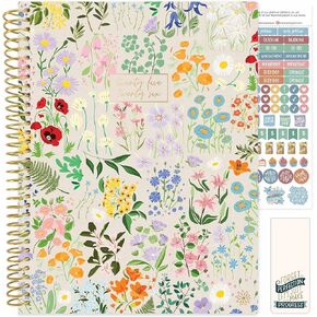 Bloom Daily Planners 2025-2026 (8.5 "× 11") مخطط يوم أكاديمي (يوليو 2025 - يوليو 2026) - منظم جدول أعمال أسبوعيًا وشهريًا مع ملصقات وعلامات تبويب - حفل حديقة ، بيج ، بيج.