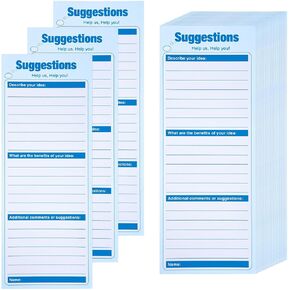 بطاقات اقتراح Uniclife 200 Sheets ، بطاقات التعليقات لمربع الإسقاط مربع للاقتراح ، نماذج تحسين شكاوى التعليقات الفارغة للعملاء ، مكتب المطاعم التجارية ، 8.1 "× 3.1"