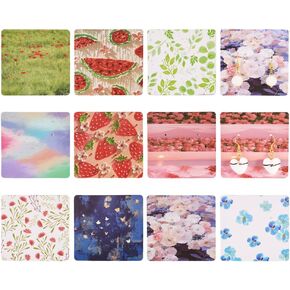 KISSITTY 100Pcs Flower Fruit Earring Display Cards Paper Earring Holder Cards Square Jewelry Hanging Tags for Earring Jewelry Package Display
