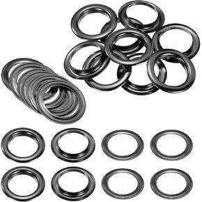 Harfington 10set Gromsets Sheelets 40mm 1-4/7 Inch Brass Sheelets مع غسالات لستار القماش القماش القماش القماش أحذية حزام الجلد DIY ، أسود