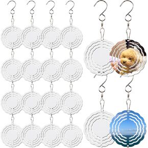 20 Pcs Sublimation Wind Spinner Blanks 3 Inch Bulk Aluminum Metal Sublimation Blanks Product Heat Press Transfer Outdoor Garden Decoration Sublimation Blank Wind Spinners for DIY Gift