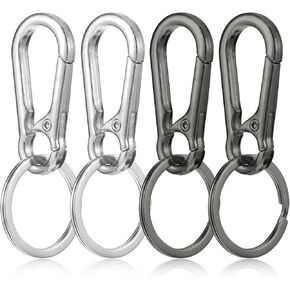 4pcs الكلب مقطع للياقة ، مقطع علامات الحيوانات الأليفة الثقيلة ، حلقات علامة الكلب ، مقطع ميني كارابنر لترابط الحيوانات الأليفة والأسواق (الفضة ، الأسود)