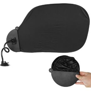 Office Desk Shade, Adjustable Cubicle Shade for Privacy and Light Blocking, Black Matte with Flexible Suction Base and Arm, 22.8 x 14.2 Inches Easy Install Perfect for Workspaces