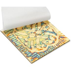 Sekonow Variegated Gold Leaf Sheets 50pcs, Colorful Imitation Gold Foil Sheets Paper Booklet for Art Craft Painting Gilding Decoration, 5.5" x 5.5", Stripe