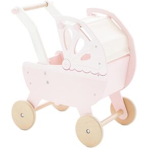 Le Toy Van - Educational Wooden Toy Role Play Beautiful Sleigh Doll Cot & Crib | Girls Pretend Play Toy Pram Playset - for Ages 3+