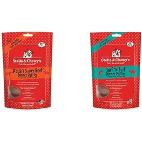 Stella & Chewy's Freeze Raw Dinned Beaties Dog Food Food Pack Pack من 2 (لحوم البقر وتصفح العشب) ، 5.5 أوقية. كل