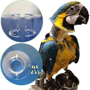 Qlev Pet Pet Parrot anti-bite jolar ، anti-grab feather لعق الجروح الشفاء طوق الرقبة ، والانتعاش الخالي من الإجهاد من الإصابات بعد الجراحة ، والوقاية من الياقات الواقية لوفد macaws macaws budgies cockatiel
