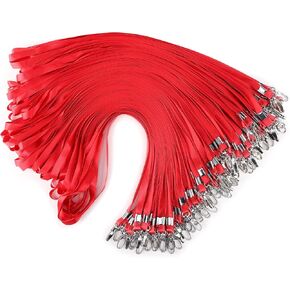 Segarty Lanyards لشارات الهوية ، 100pcs مسجلة زرقاء الأزرق اسم بطاقة الشارة الشارة حبل نايلون حزام مع مقاطع السنانير دوار للمشابك للبالغين معلمي مدرسة مكتب الأطفال الطلاب