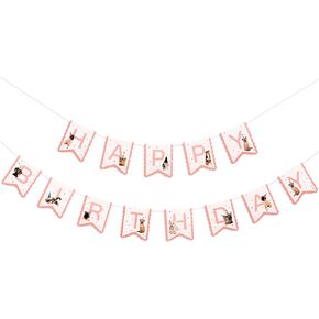 Cats And Dogs Banner - Happy Birthday Sign Bunting Decoration,Dog And Cat Theme Pet Adoption Party Supplies,Happy Birthday Banner Backdrop Photo Props
