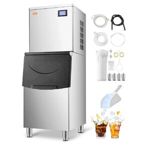 VEVOR Commercial Ice Maker Machine, 360LBS/24H Ice Making Machine with 250LBS Large Storage Bin, Auto Self-Cleaning Ice Maker Machine with Touchscreen for Bar Cafe Restaurant Business Commercial