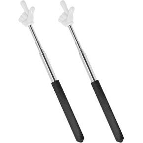 2 Pack Telescoping Teachers Pointer - Versatile Retractable Hand Pointers for Teaching and Presentations - Extendable to 21.7 Inches - Black