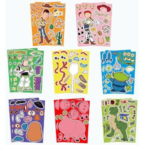 ATPKPMZ 40 PCS Toy Inspired Make A Face Stickers - DIY Cartoon Stickers Kit لزخارف ولوازم حفلات عيد الميلاد ، هدية Creative Craft (16 مقابل 24 مساءً!)