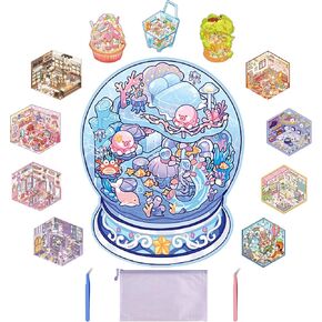 12 Sets 3D Scene Stickers for Kids Adults, DIY Sticker Therapy 3D Scenes, Cute House Stickers Relief Stress Pass The Time, Holiday Gifts for Woman Girl