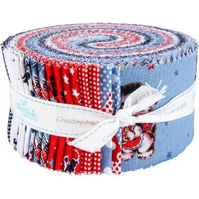 Lindsay Wilkes Riley Blake Fabric set Sail America Rolie Polie ، 40 pcs ، (RP-10510-40) ، 2.5 inch ، trassorted