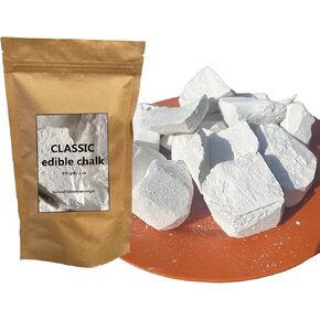 Classic Natural Edible Chalk Organic Crunchy White Chalk Chunks for Eating, Pica Cravings, and ASMR Pure Ukrainian 4oz (115g) in Kuwait