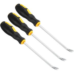 PATIKIL Upholstery Staple Remover, 3Pcs 6" V Curved Construction Staple Puller Staple Nail Tack Tool for Furniture Wooden Floor Photo Frame, Yellow