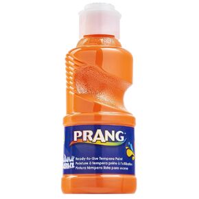 Prang Paint for Kids Tempera Washable Ready to Use Nontoxic Safe 8 oz Single Easy Pour Bottle (Orange)