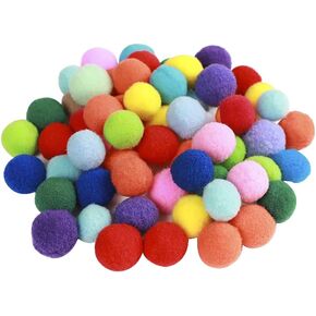 100 pcs 3cm pom poms كبير متعدد الألوان بوم بومس ملون كرات بوم بوم كرات كروية كرات نفخة ملونة كرات بوم بوم غامض لمشاريع الفنون DIY