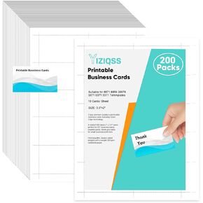 Thick Business Cards 200 Printable Business Card, 3.5" x 2" Business Card Paper Compatible with Laser & Inkjet Printer, Double-sided Printing, Heavyweight, Matte White Paper, (10 Cards/Sheet)