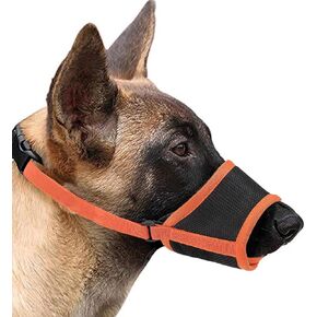 2 Pcs 2 Size Dog Muzzle Suit, Adjustable Strap Dog Muzzles for Biting Barking Chewing, Soft Comfortable Dog Mouth Cover for Small Medium Large Dogs, Allows Panting and Drinking - Gray