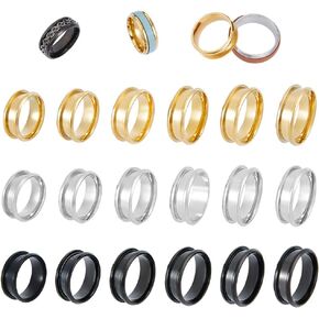 UniCraftale 36pcs 3 ألوان فارغة خاتم أساسي خاتم مصطيف أصابع مصبوغة