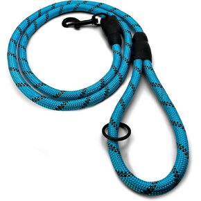 Cutie's Petbox Dog Leash للسلالات المتوسطة والكبيرة - حبل نايلون عاكس الشاق ، 5 أقدام (أزرق)